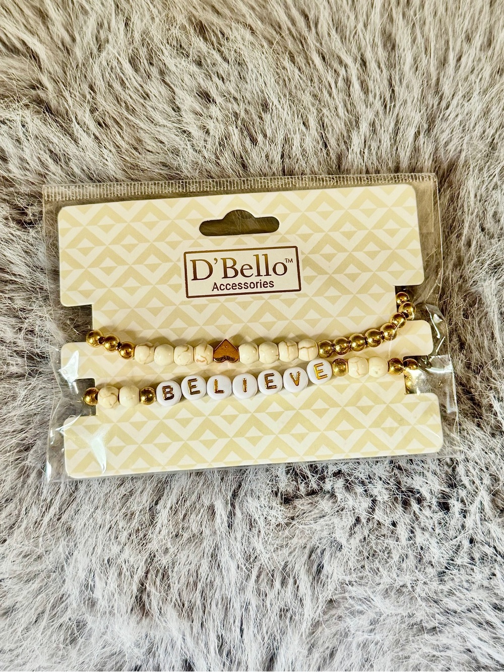 New Gold Beaded “Believe” Bracelets (2)
